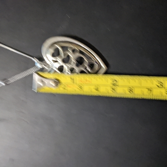 Equilibrium Silver Tone Open Work Heart Shape Pendant Statement Necklace - Picture 4 of 4